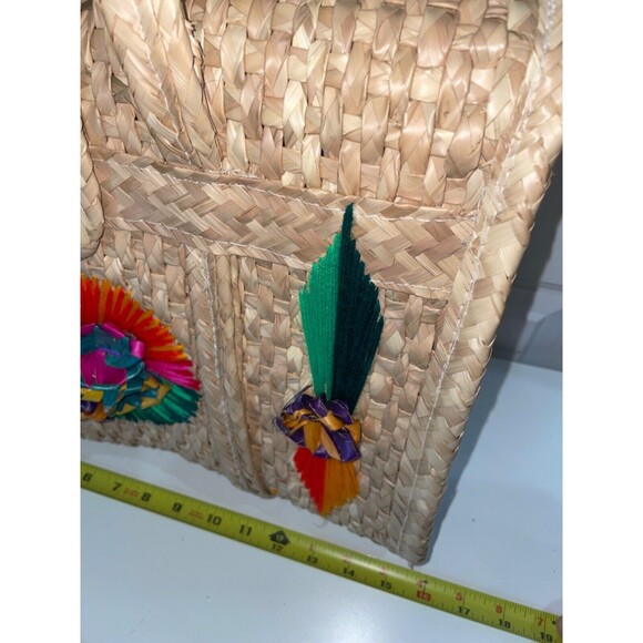 Primavera Collection Acapulco Beach Basket Bag Large Straw Tote Embellished - Picture 10 of 15